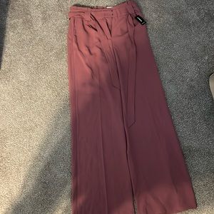 Wide leg high rise dress pants